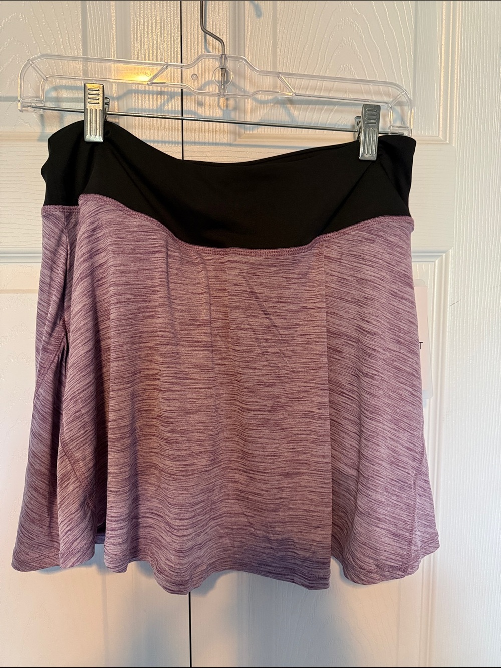 Nine West Lavender Knit Skater Skirt with Black Waistband